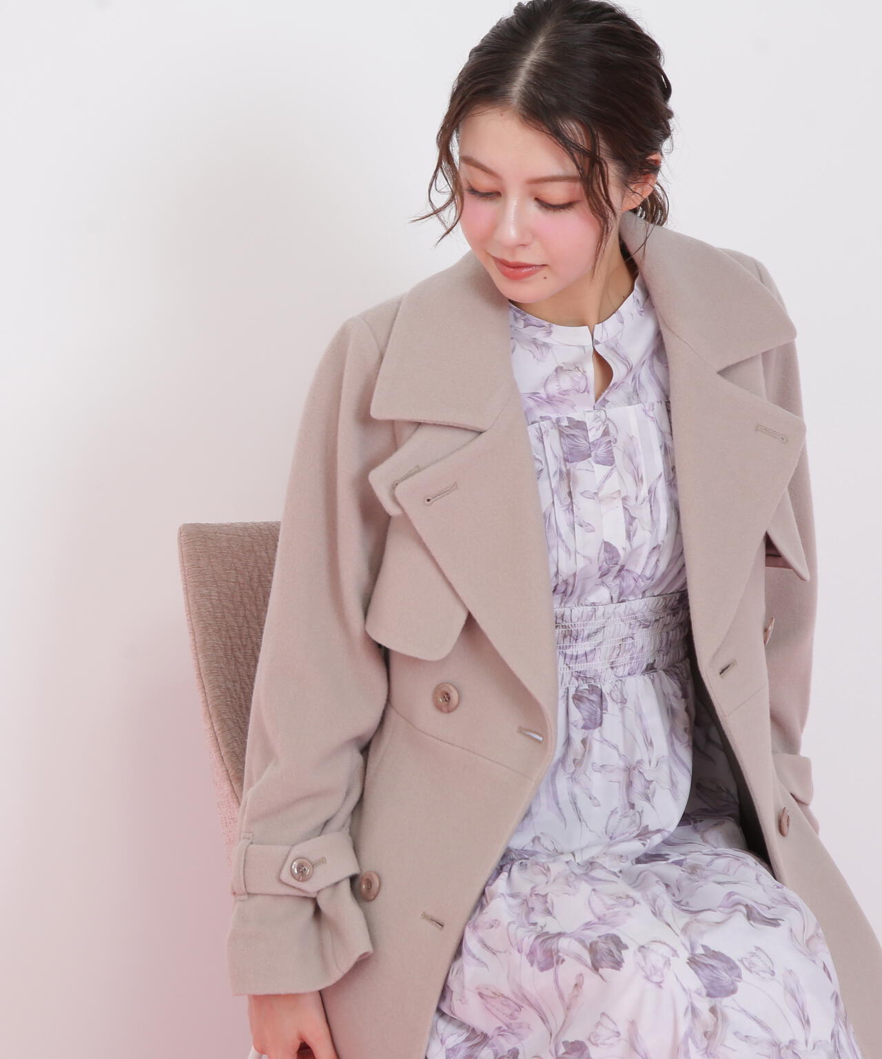 ウールレディトレンチコート