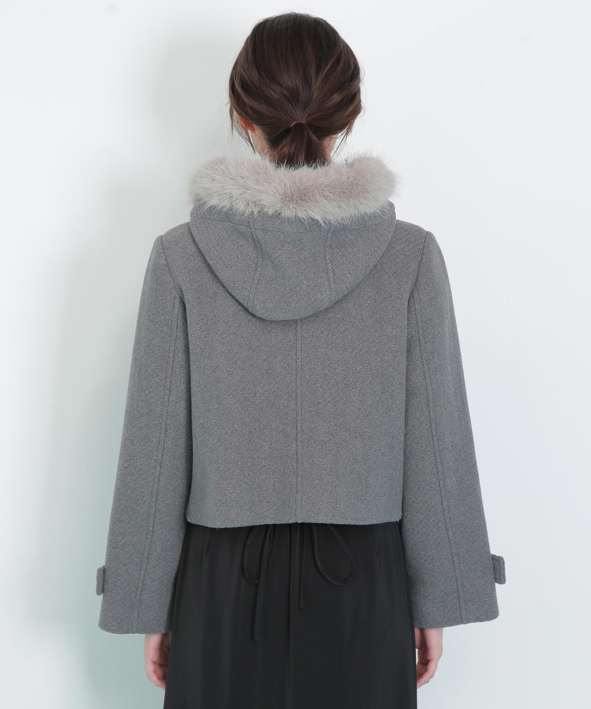 フェイクファー付ショートダッフルコート