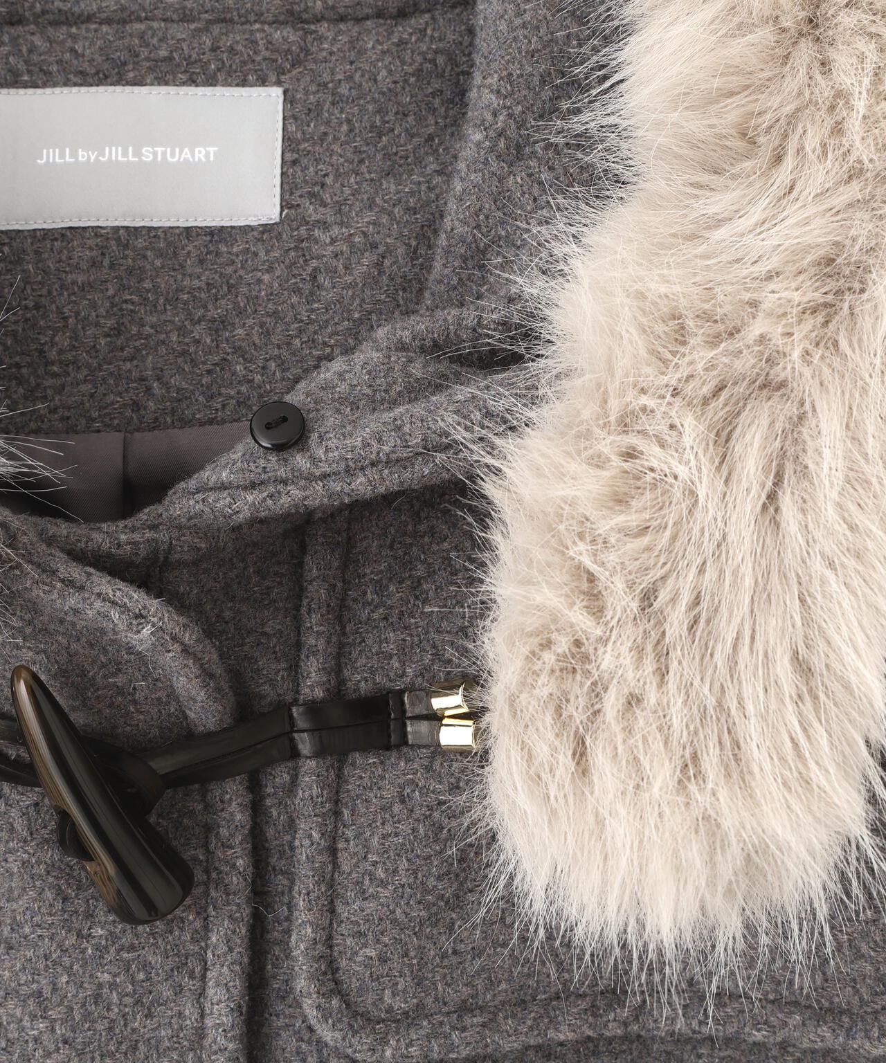 フェイクファー付ショートダッフルコート