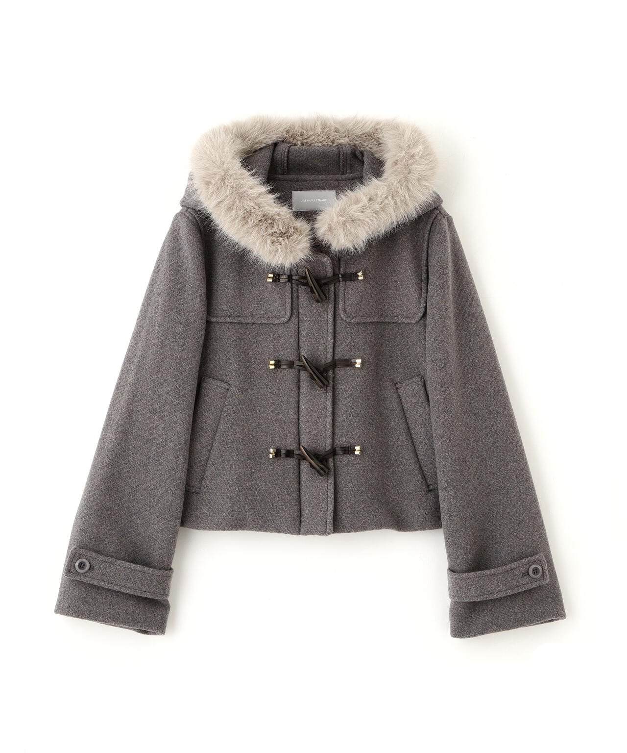 フェイクファー付ショートダッフルコート