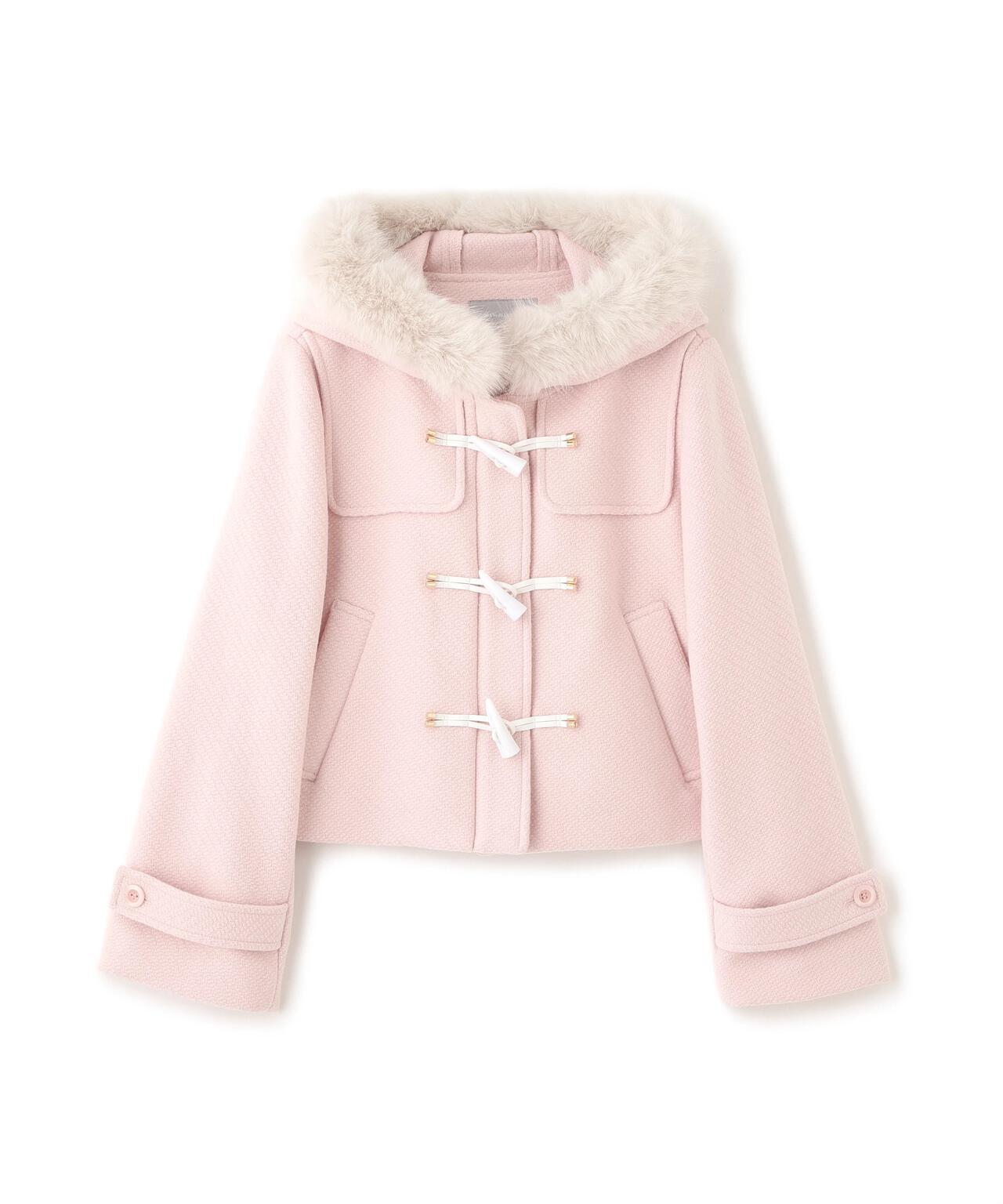 フェイクファー付ショートダッフルコート