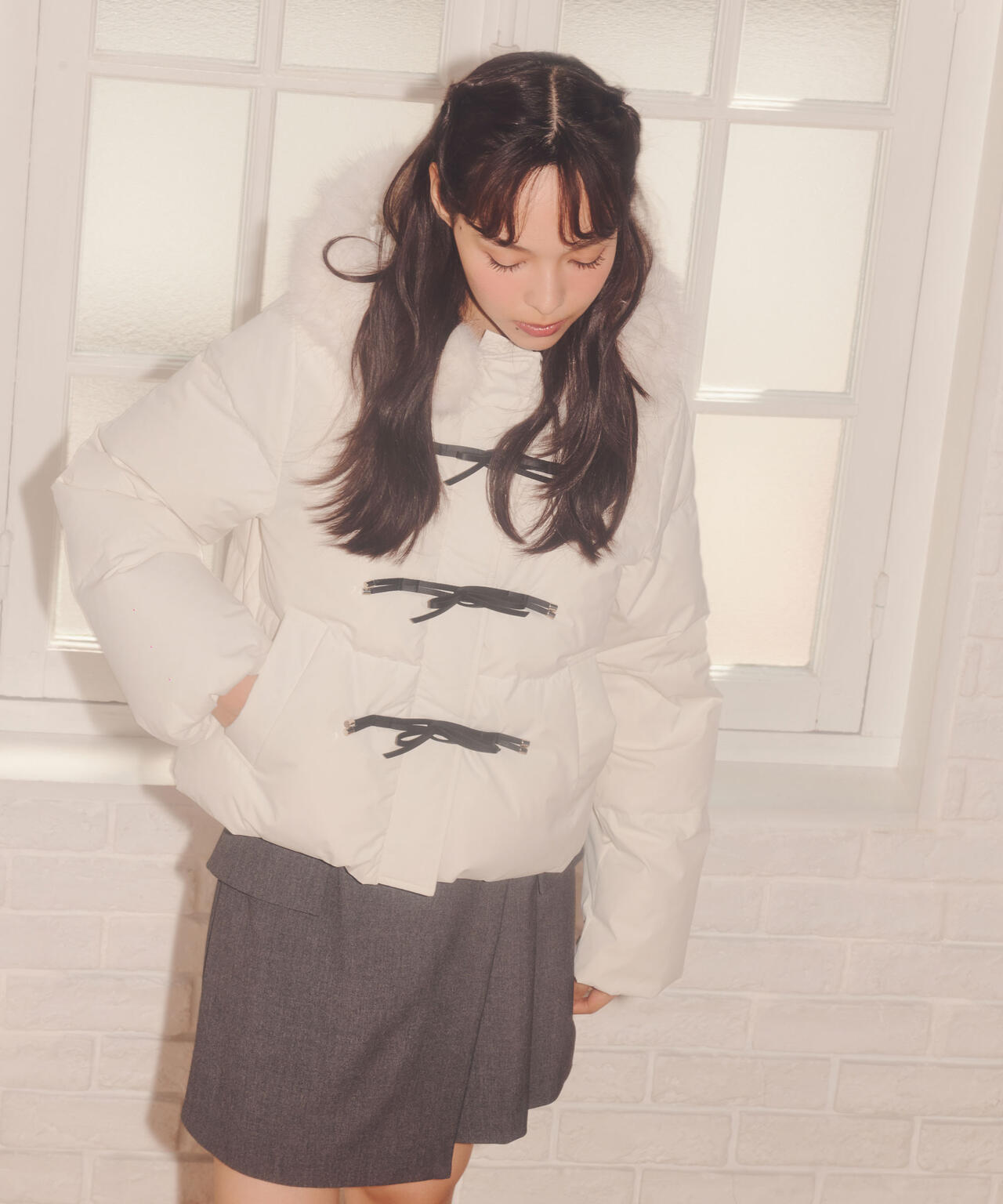 リボンダッフルダウン