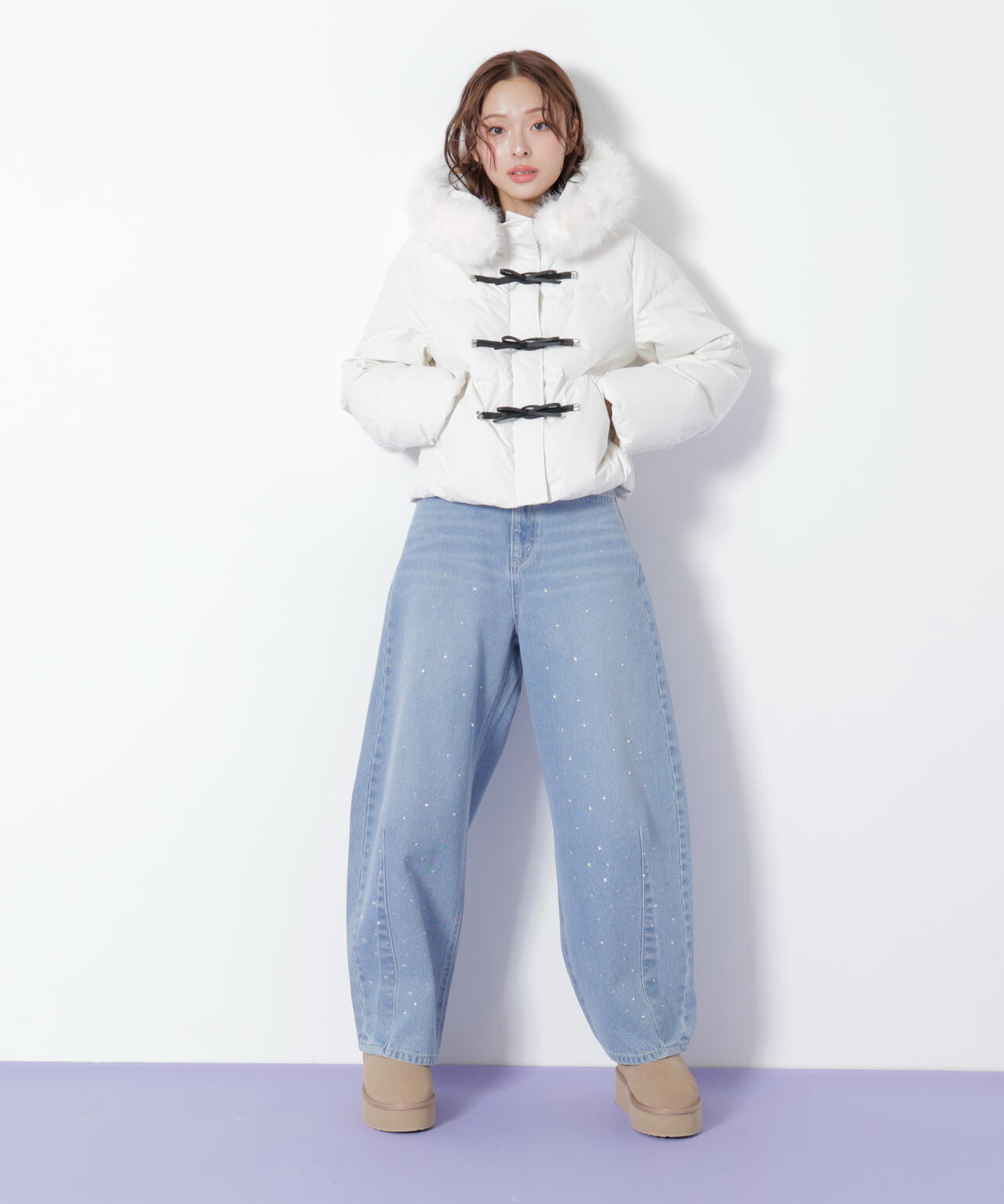 リボンダッフルダウン