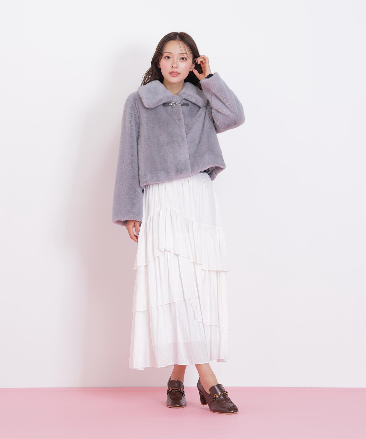 フェイクファーショートジャケット