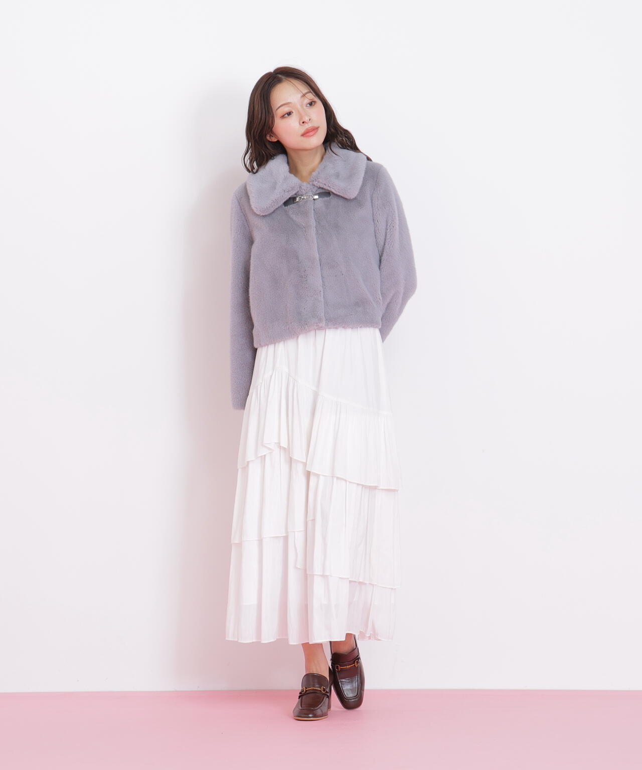 フェイクファーショートジャケット