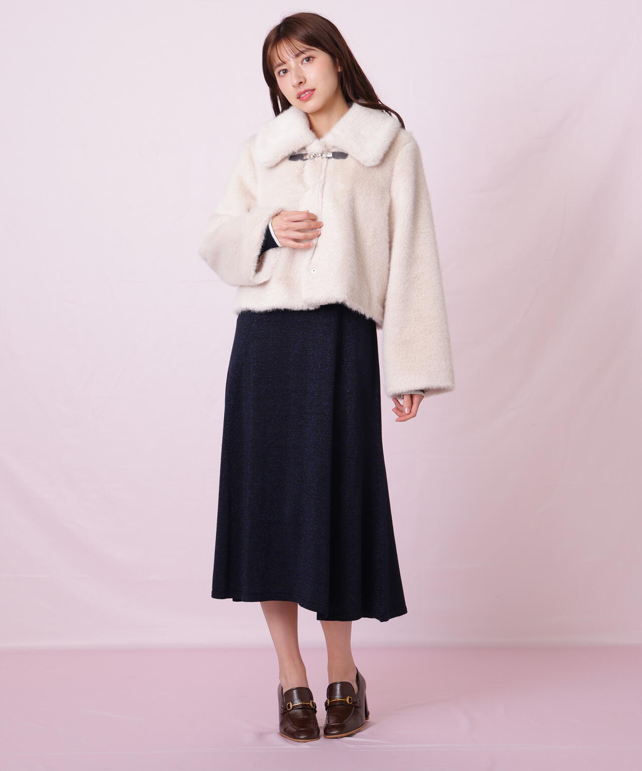 フェイクファーショートジャケット