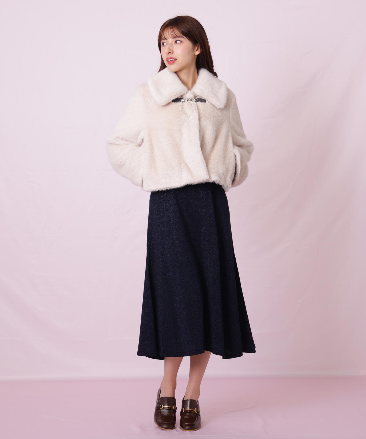 フェイクファーショートジャケット