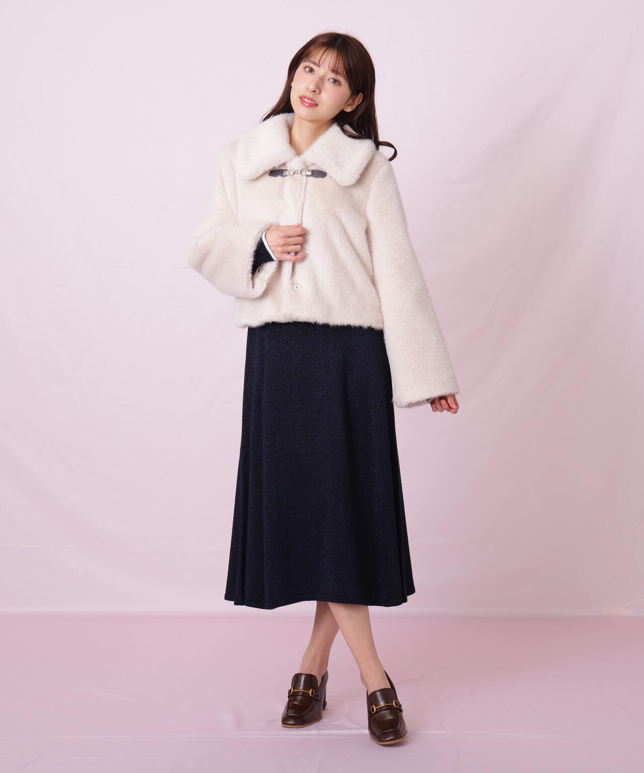 フェイクファーショートジャケット