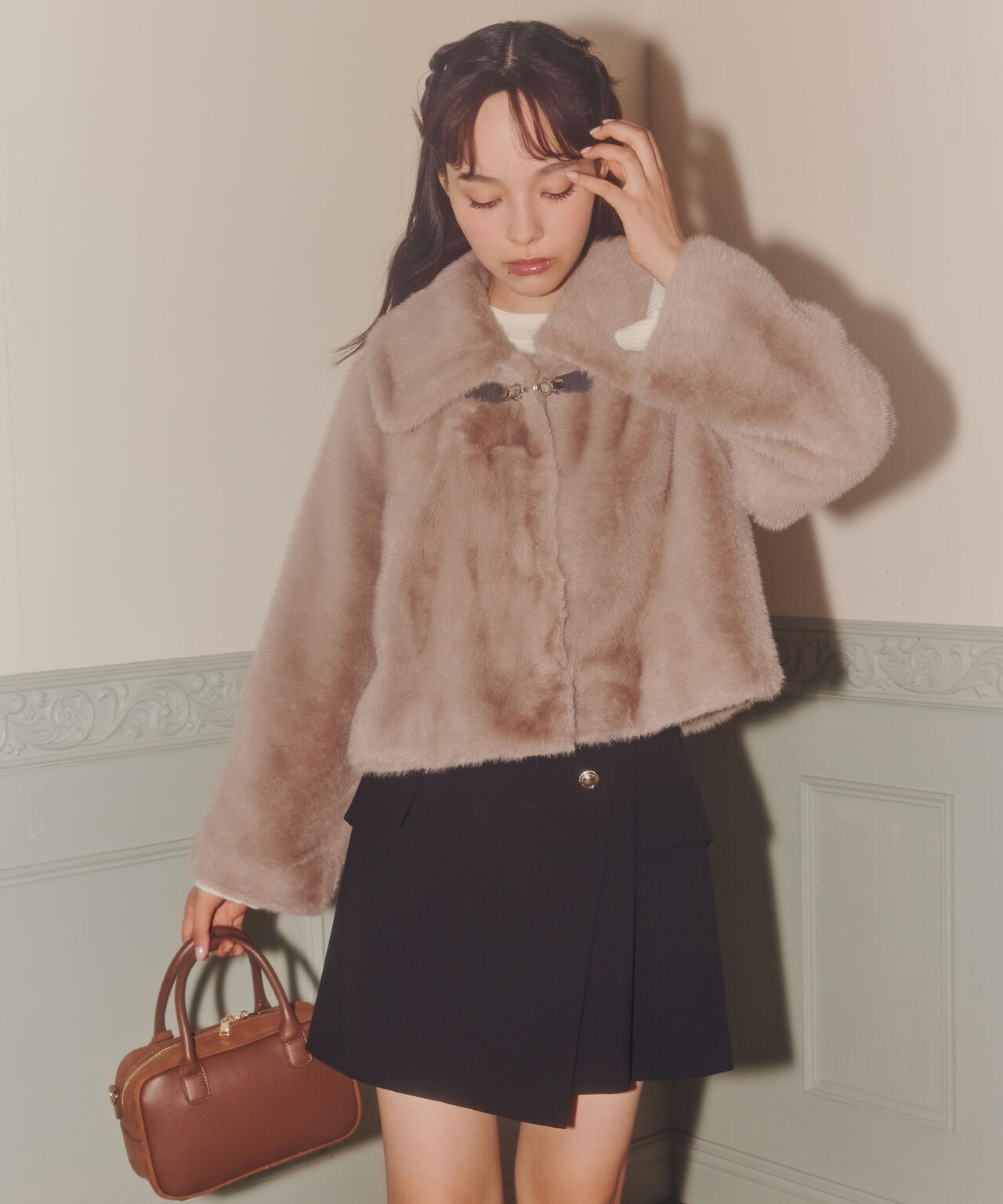 フェイクファーショートジャケット