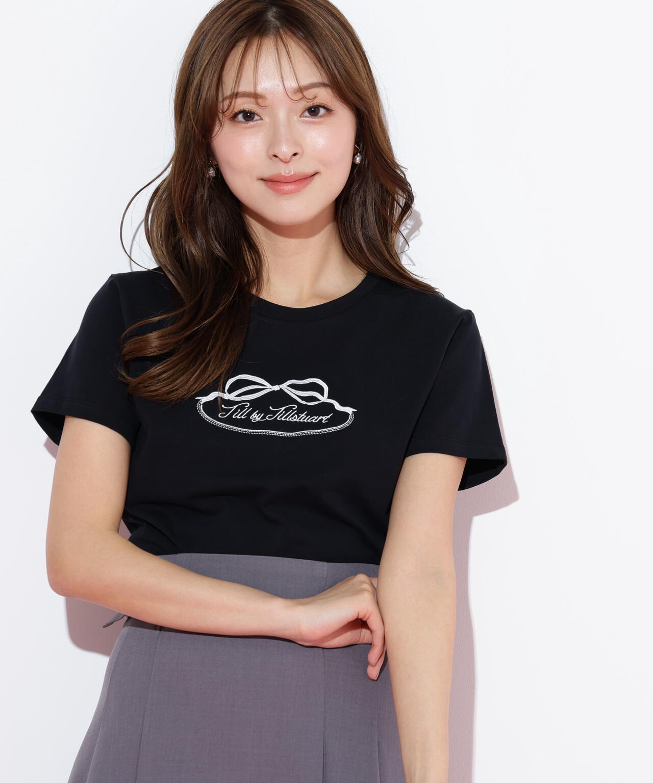 オーガニックコットンリボンフレームロゴTシャツ