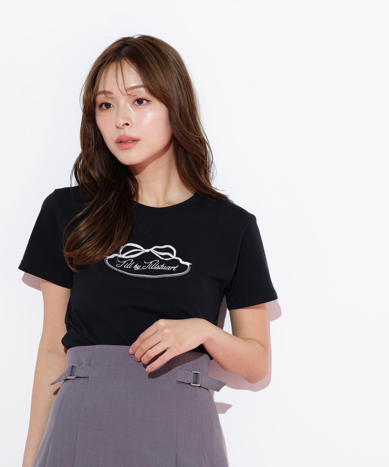 オーガニックコットンリボンフレームロゴTシャツ