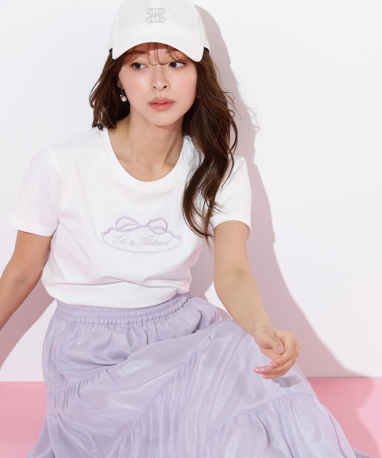 オーガニックコットンリボンフレームロゴTシャツ