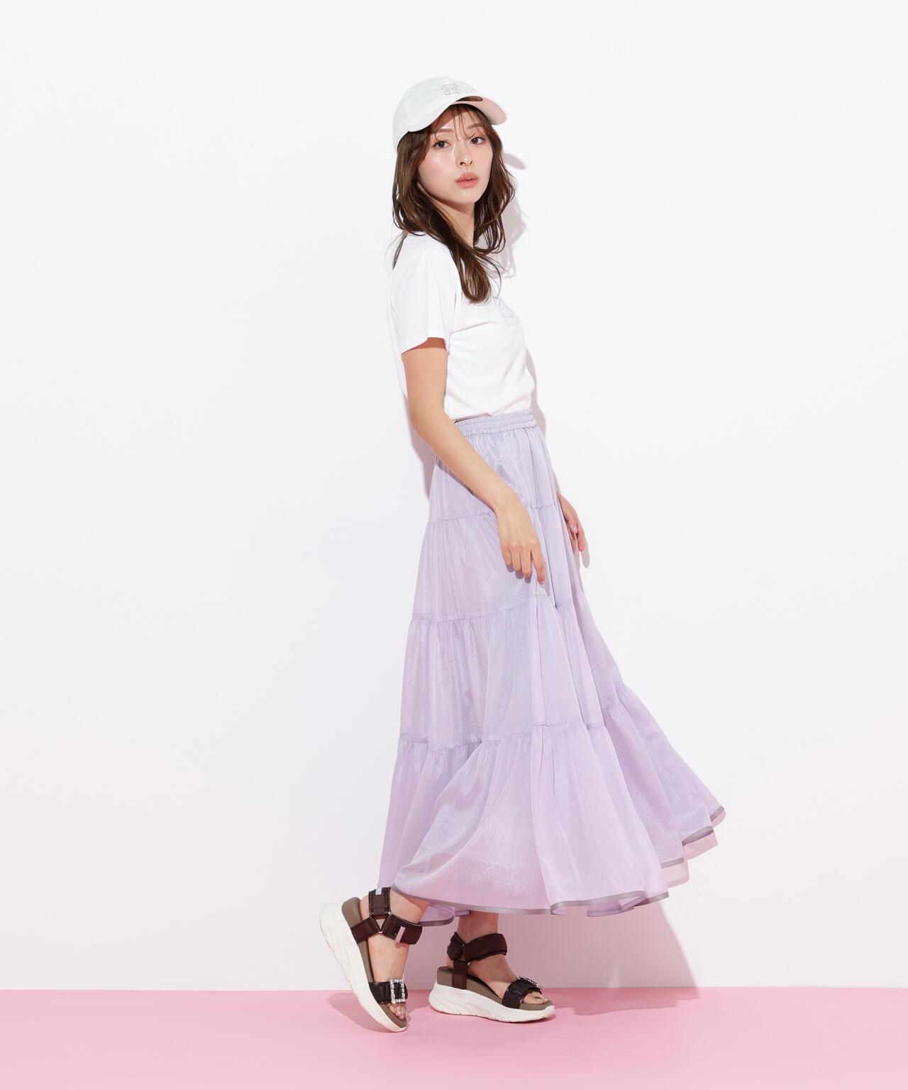 オーガニックコットンリボンフレームロゴTシャツ