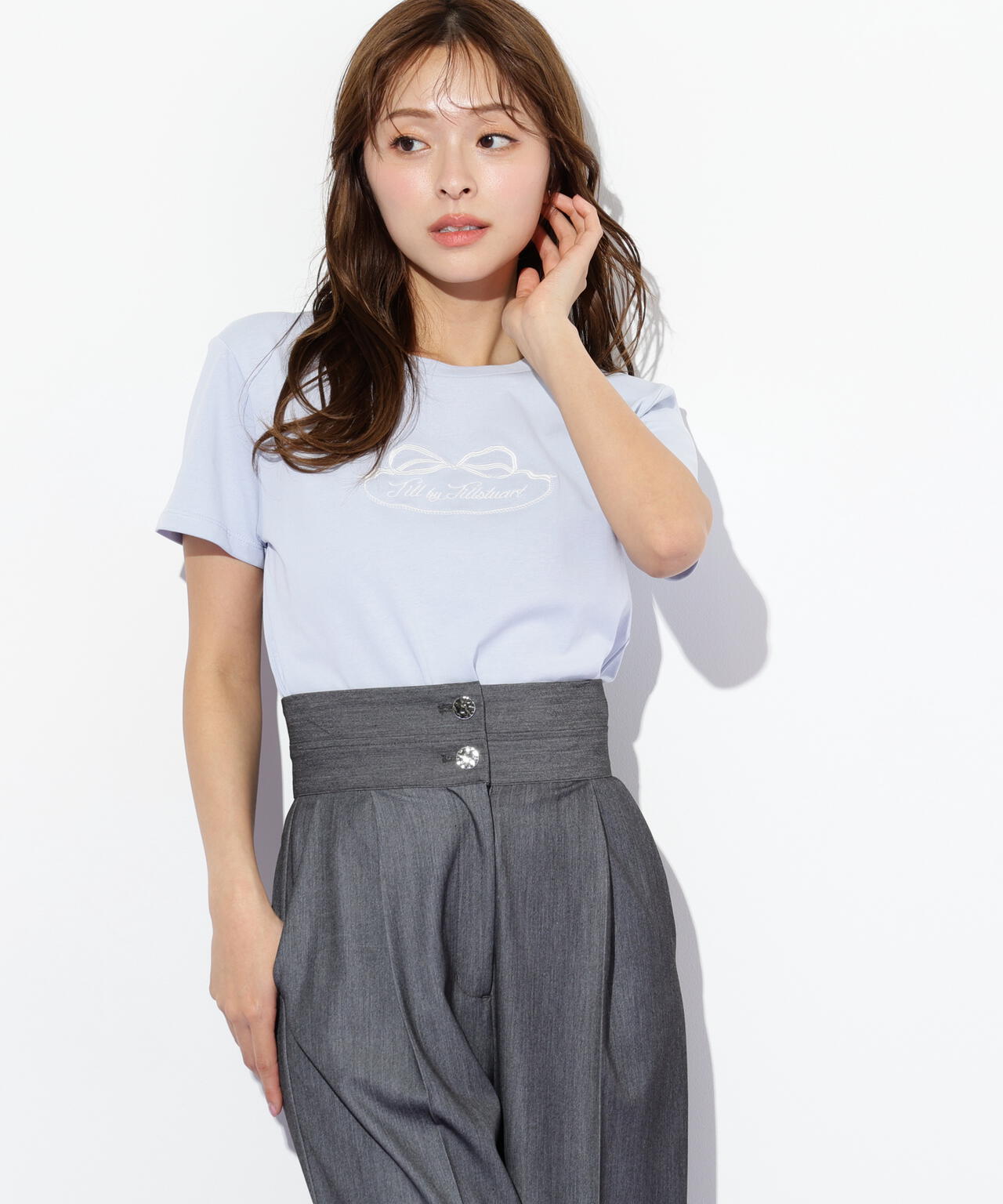 オーガニックコットンリボンフレームロゴTシャツ