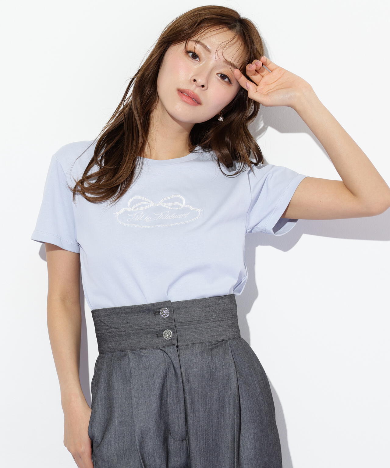 オーガニックコットンリボンフレームロゴTシャツ