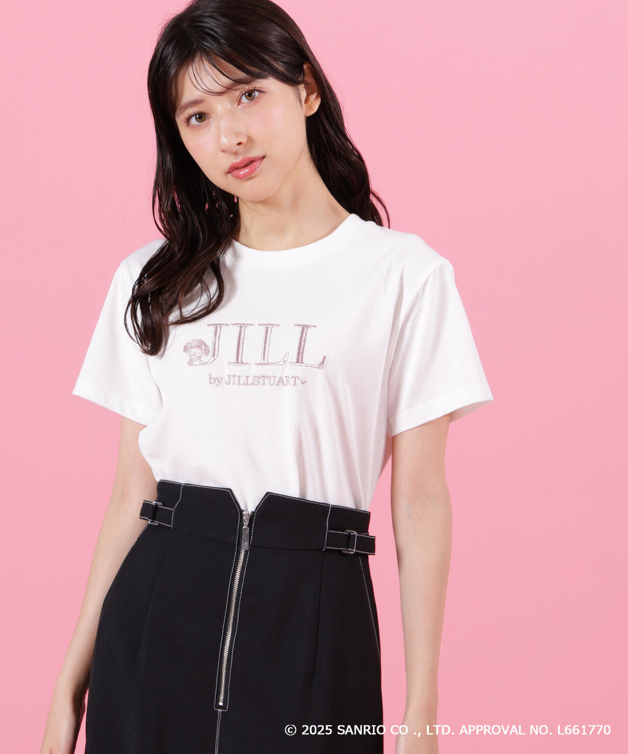 【6/12 10:00~6/15 SPECIAL COUPON 対象商品】<マイメロディ&クロミコラボ>オーガニックコットン刺繍ロゴTシャツ