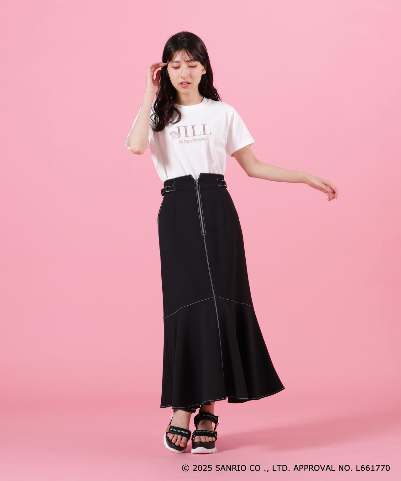【6/12 10:00~6/15 SPECIAL COUPON 対象商品】<マイメロディ&クロミコラボ>オーガニックコットン刺繍ロゴTシャツ