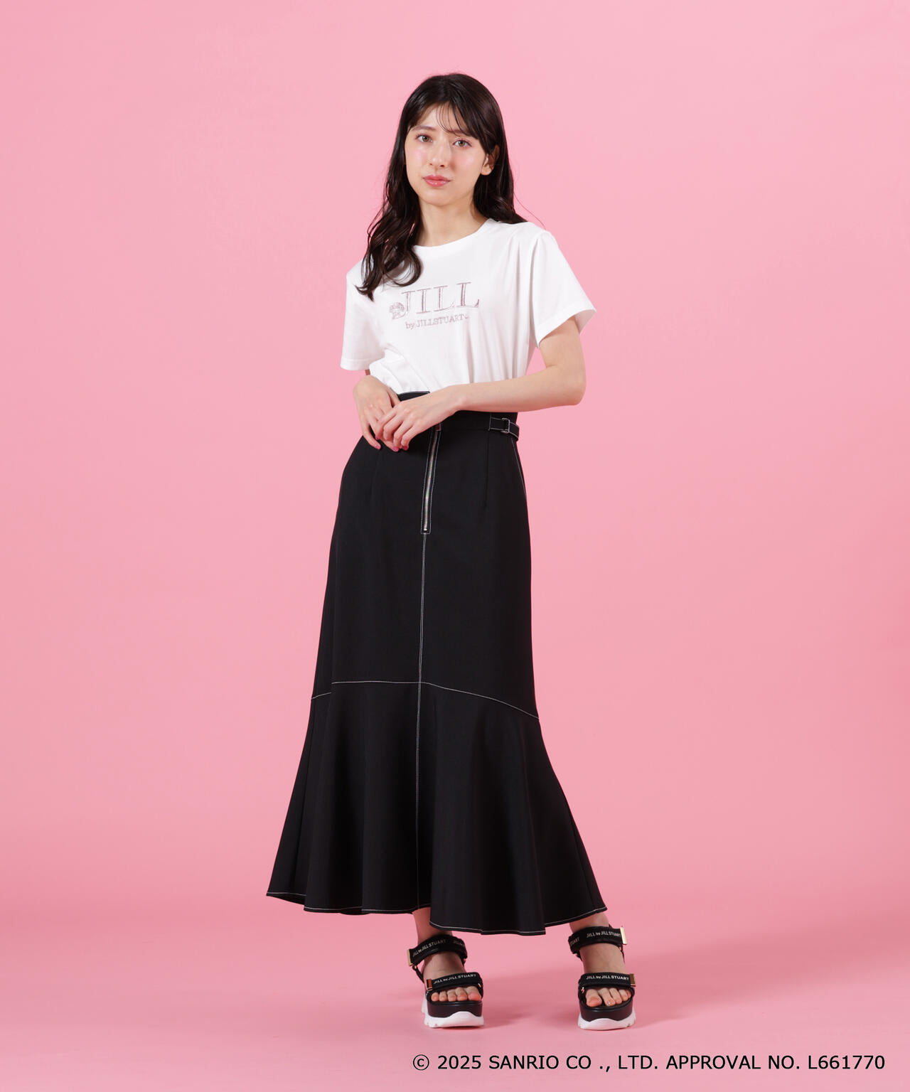 【6/12 10:00~6/15 SPECIAL COUPON 対象商品】<マイメロディ&クロミコラボ>オーガニックコットン刺繍ロゴTシャツ