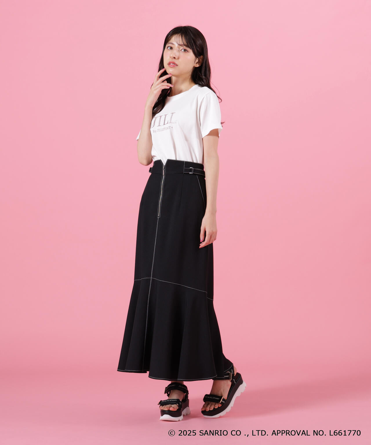 【6/12 10:00~6/15 SPECIAL COUPON 対象商品】<マイメロディ&クロミコラボ>オーガニックコットン刺繍ロゴTシャツ