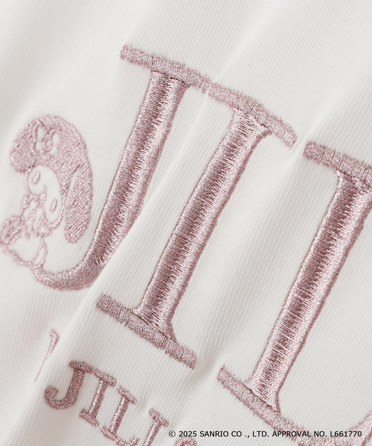 <マイメロディ&クロミコラボ>オーガニックコットン刺繍ロゴTシャツ