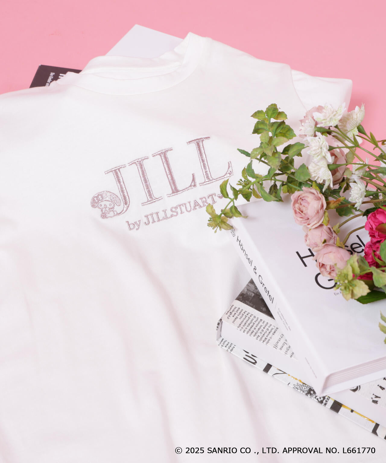 【6/12 10:00~6/15 SPECIAL COUPON 対象商品】<マイメロディ&クロミコラボ>オーガニックコットン刺繍ロゴTシャツ
