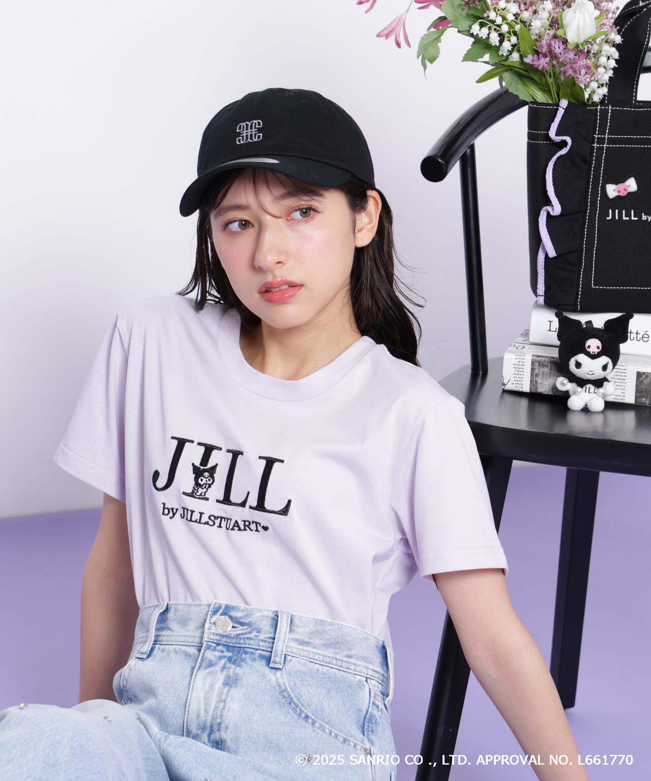 【6/12 10:00~6/15 SPECIAL COUPON 対象商品】<マイメロディ&クロミコラボ>オーガニックコットン刺繍ロゴTシャツ