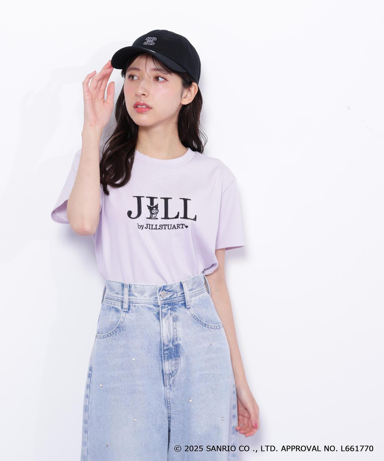 <マイメロディ&クロミコラボ>オーガニックコットン刺繍ロゴTシャツ