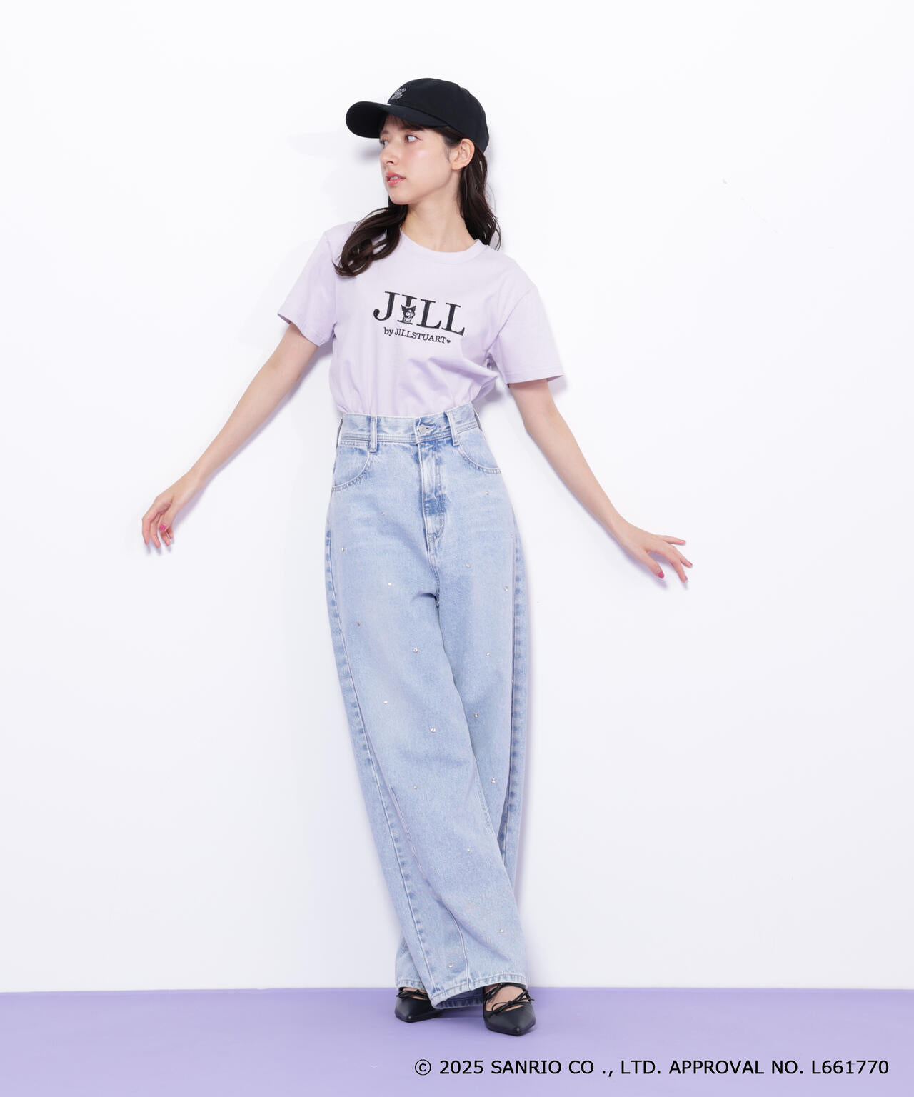 <マイメロディ&クロミコラボ>オーガニックコットン刺繍ロゴTシャツ