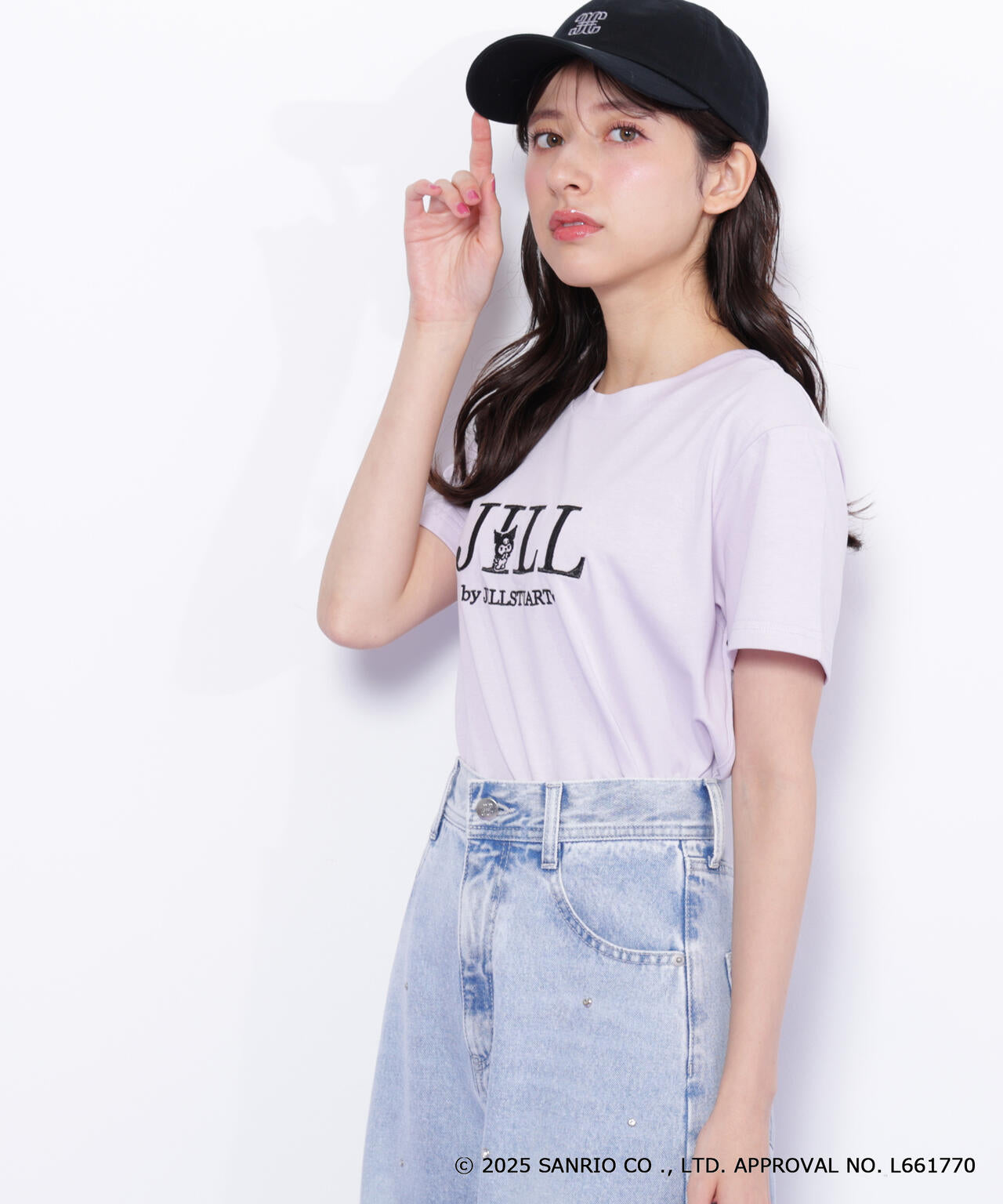 <マイメロディ&クロミコラボ>オーガニックコットン刺繍ロゴTシャツ