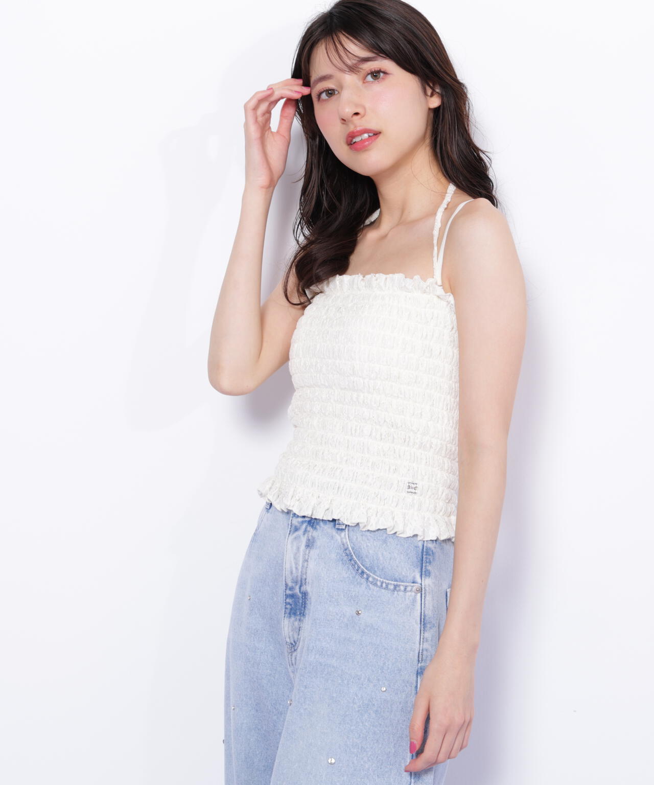 シャーリングキャミソール