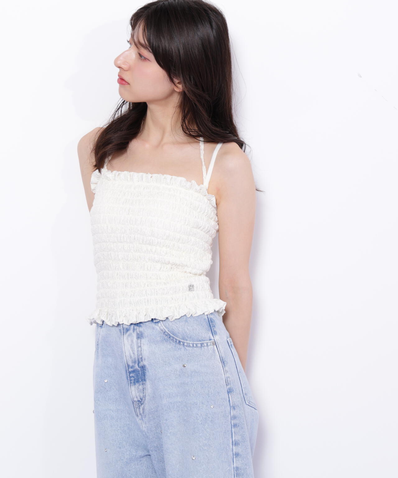 シャーリングキャミソール