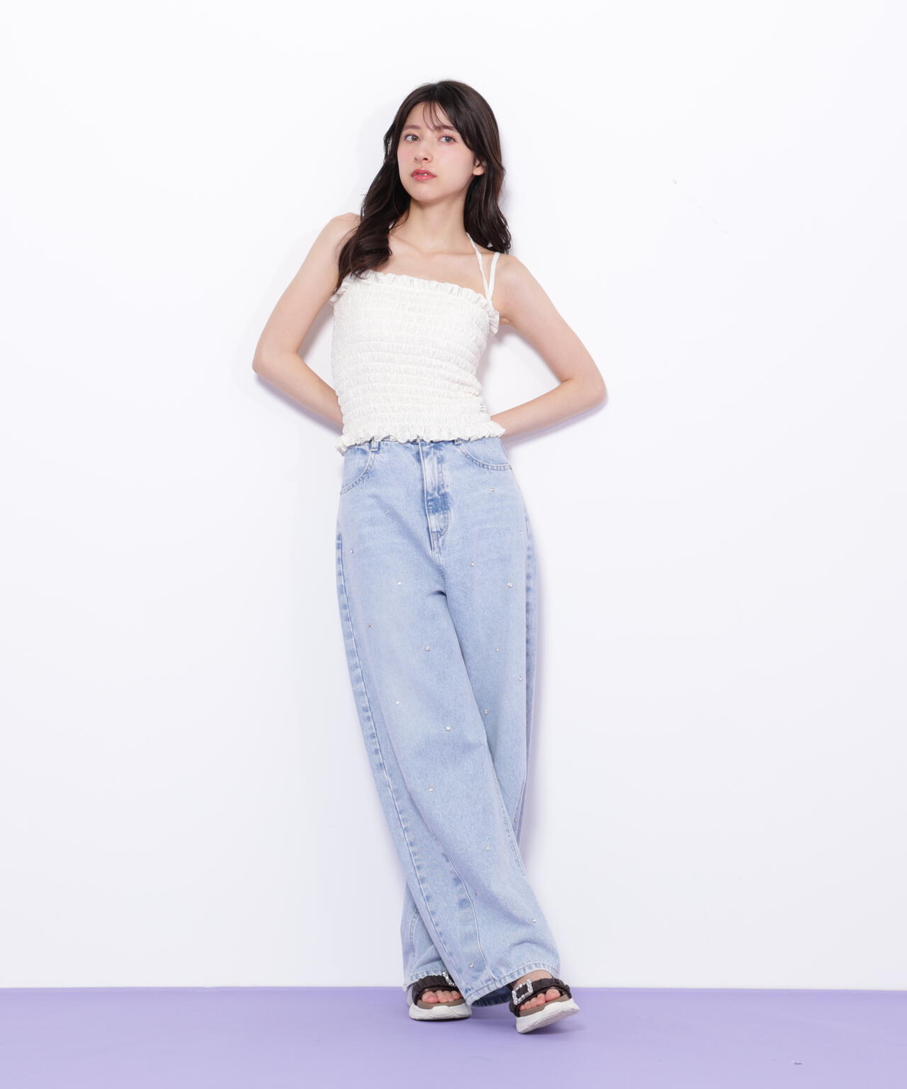 シャーリングキャミソール