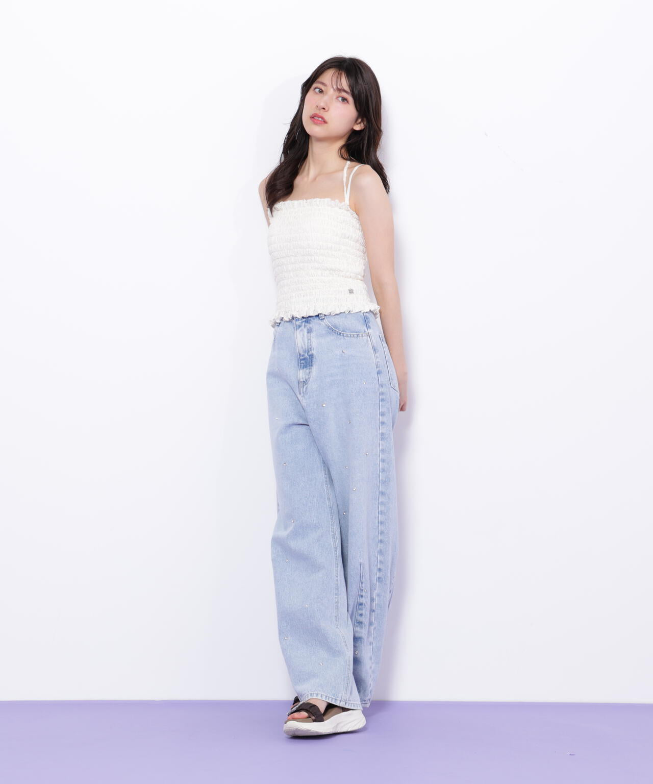 シャーリングキャミソール