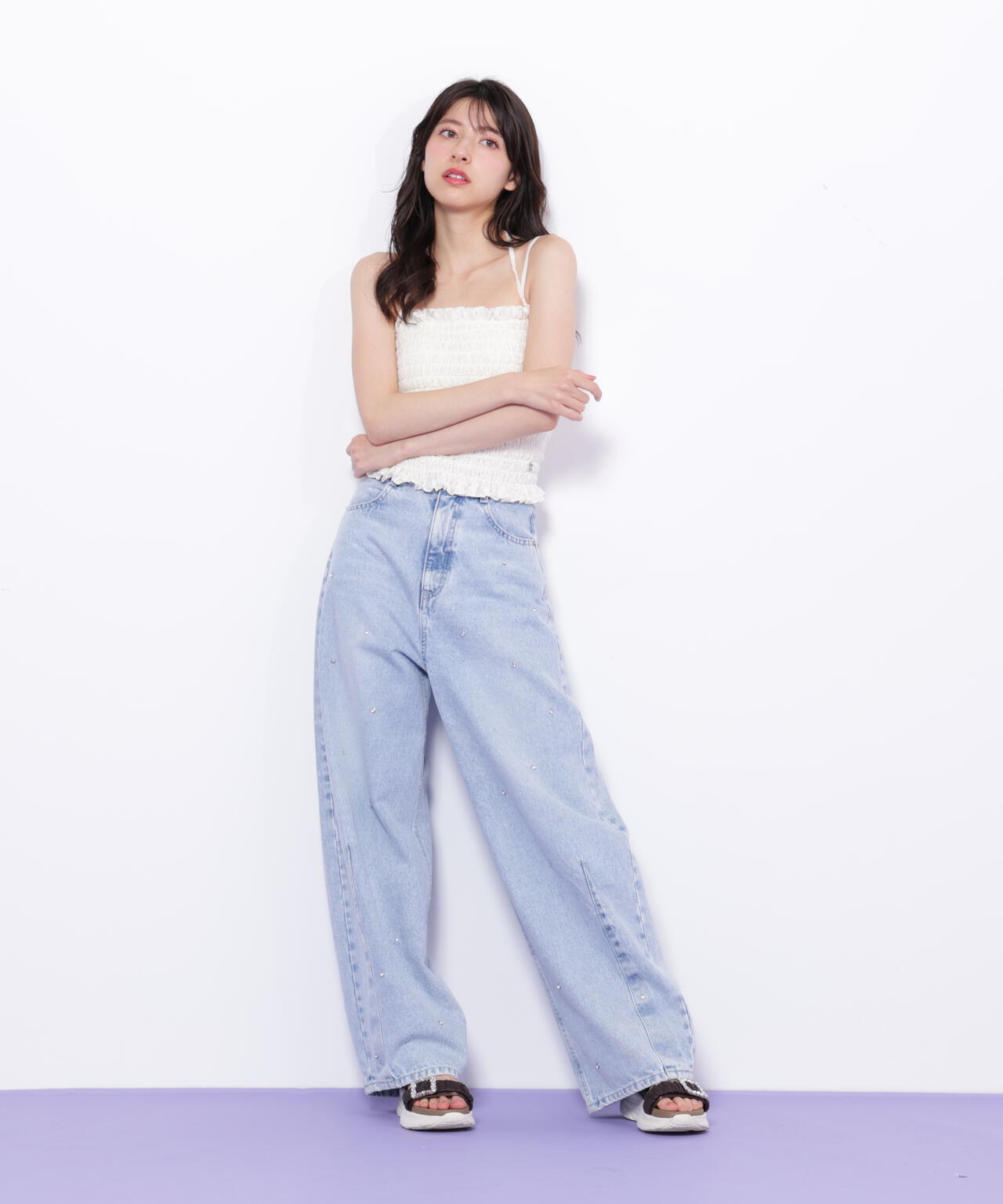 シャーリングキャミソール