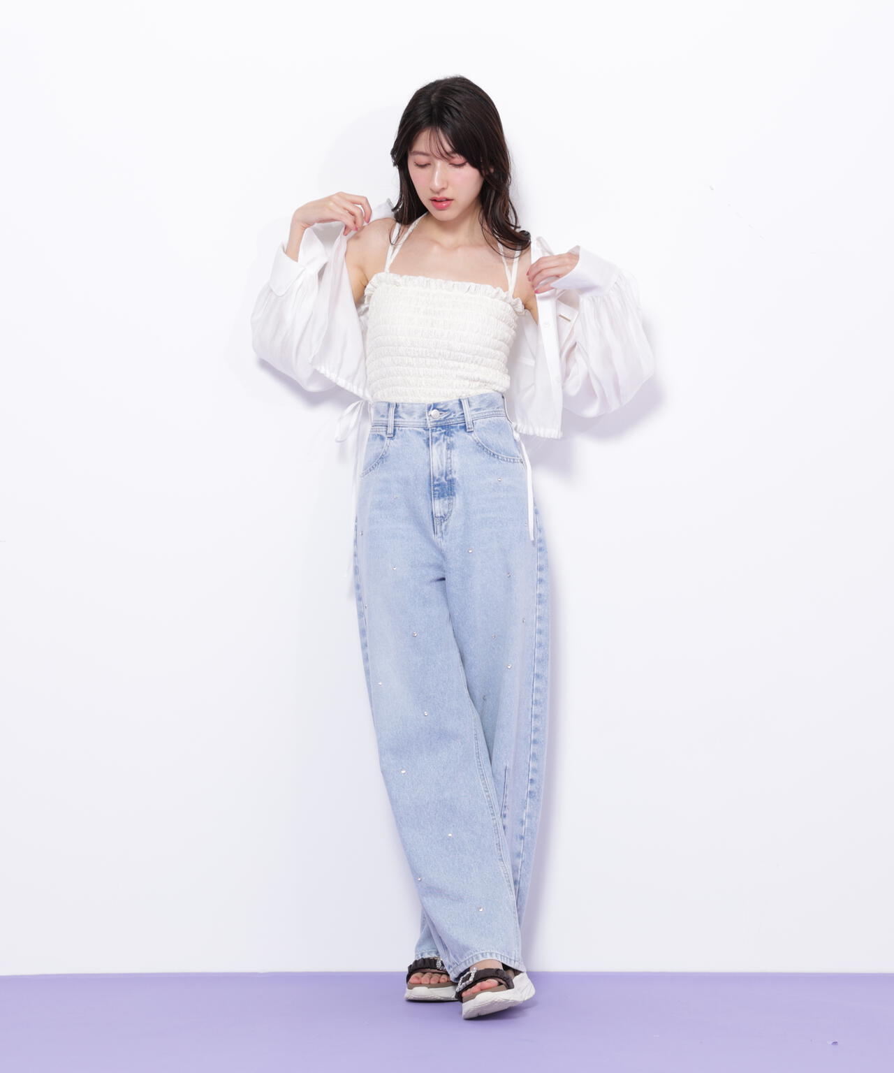 シャーリングキャミソール