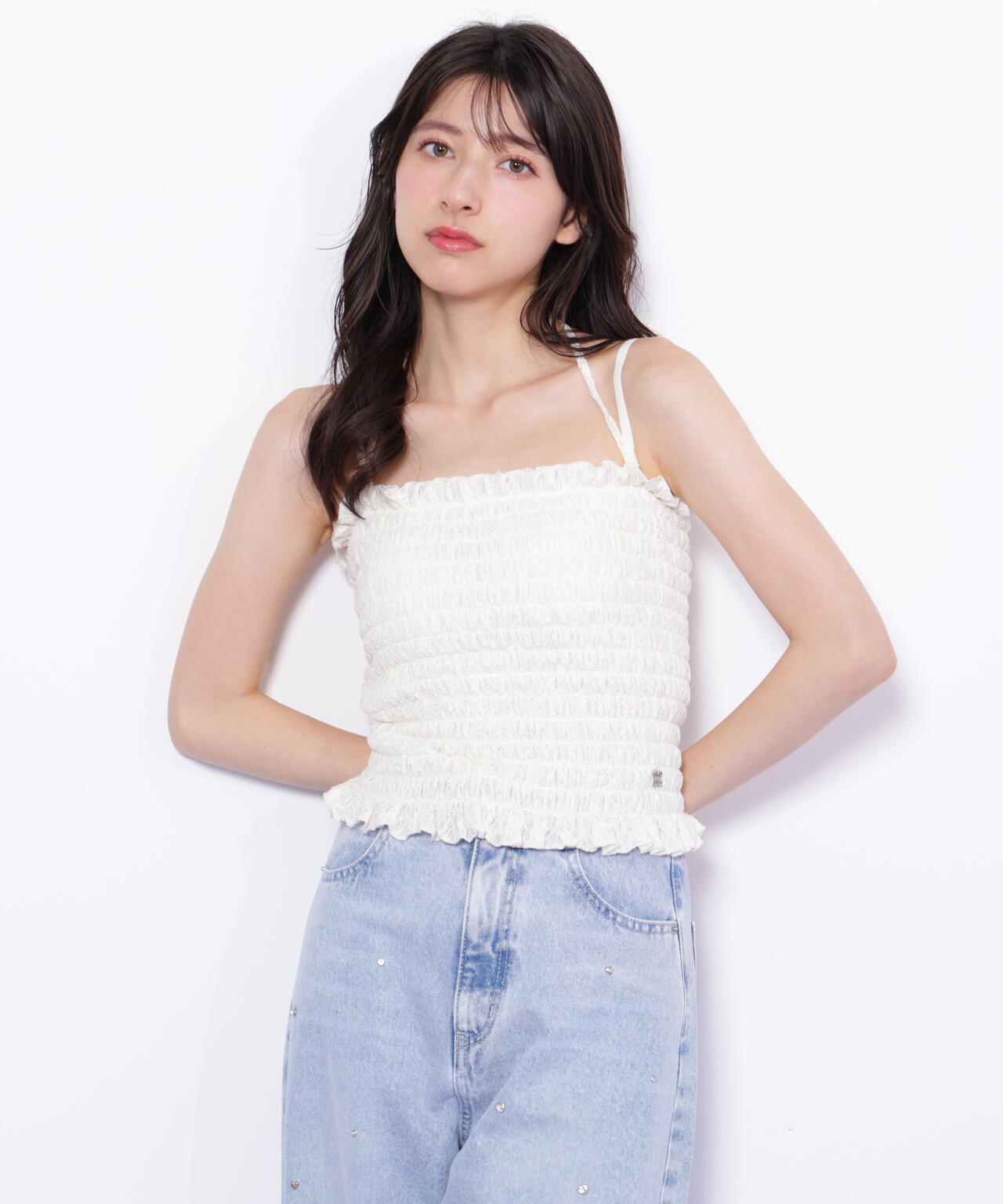 シャーリングキャミソール