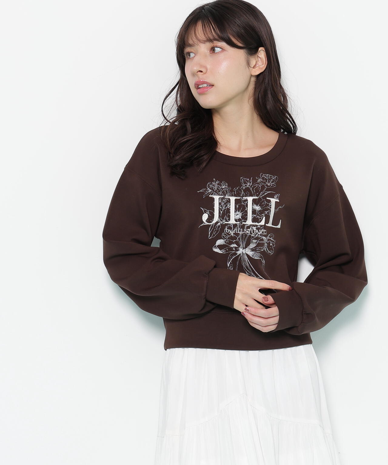 リボンブーケロゴ刺繍スウェット