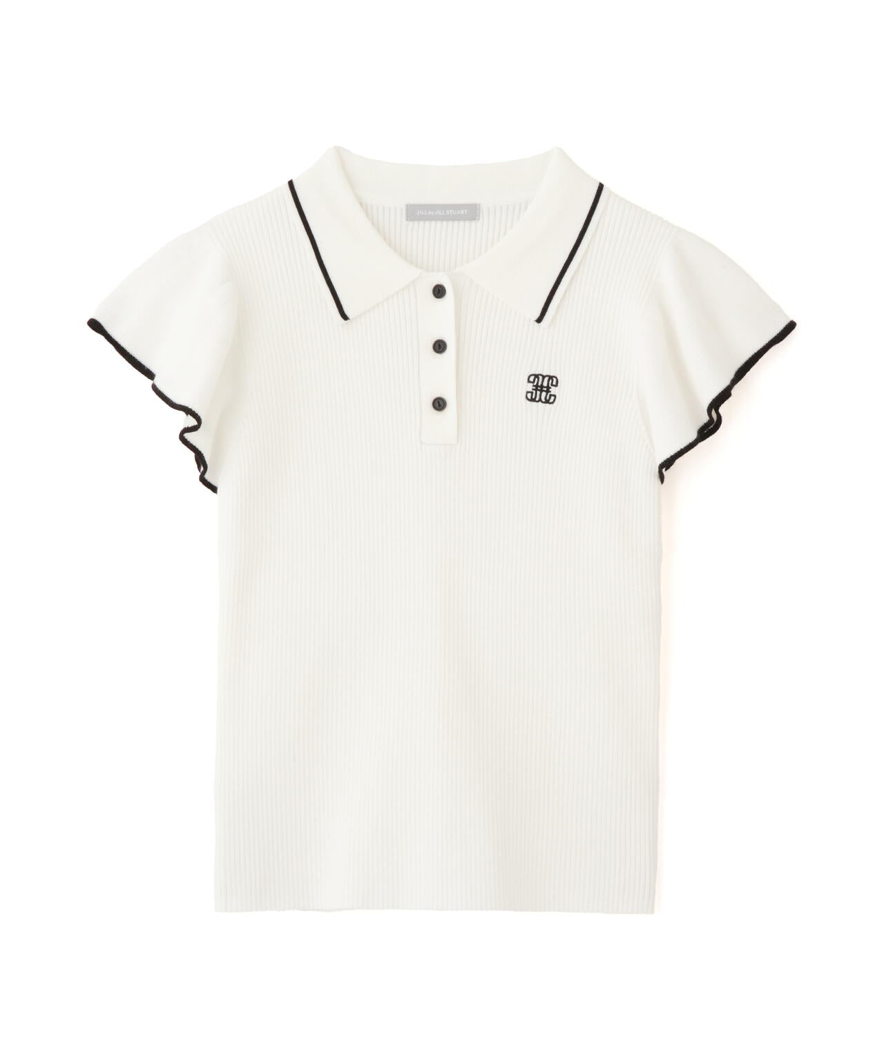 フリル袖ポロニット