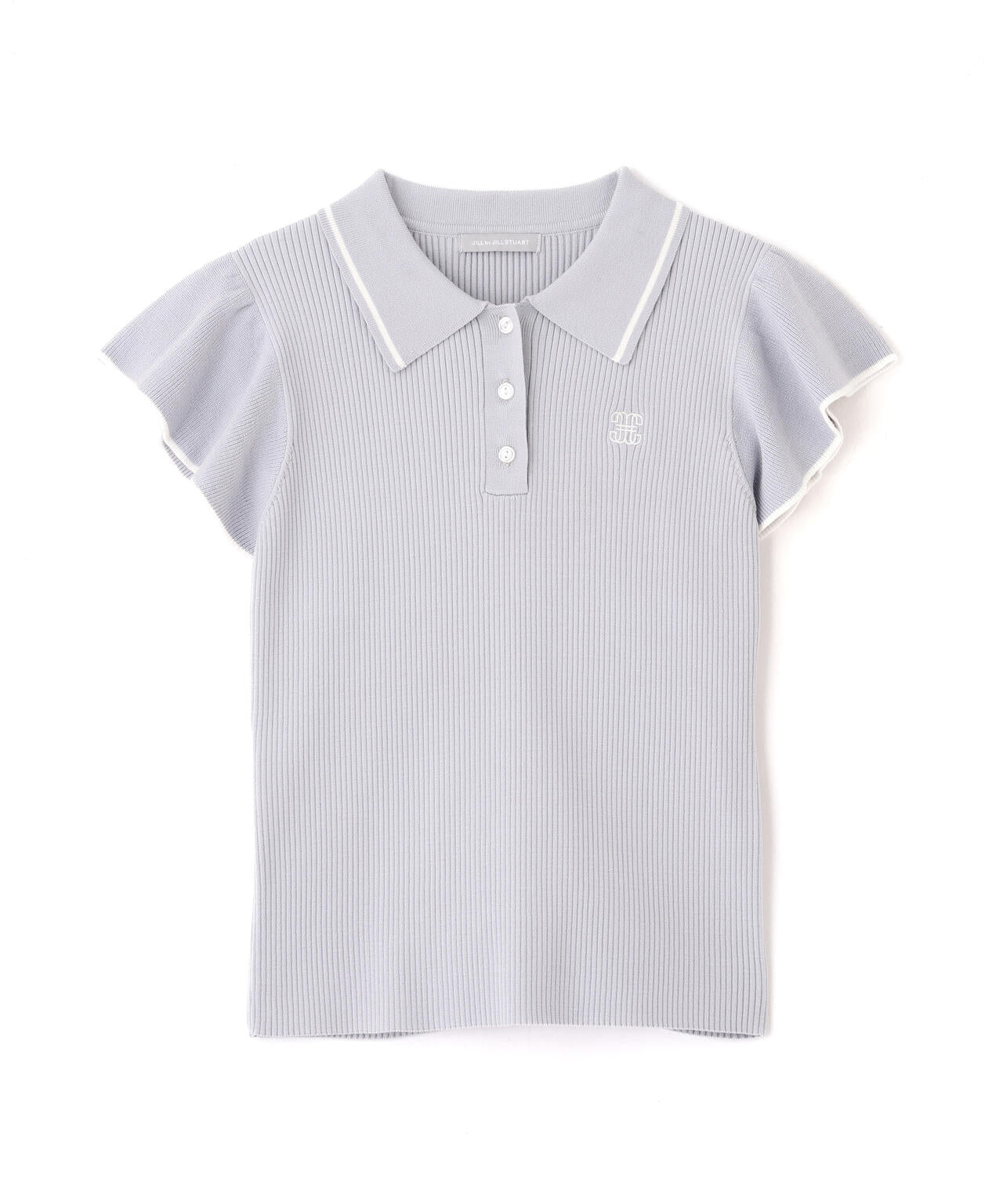 フリル袖ポロニット