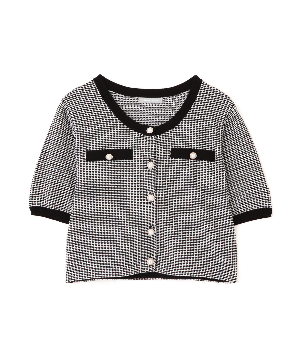 ラメツイード半袖カーディガン