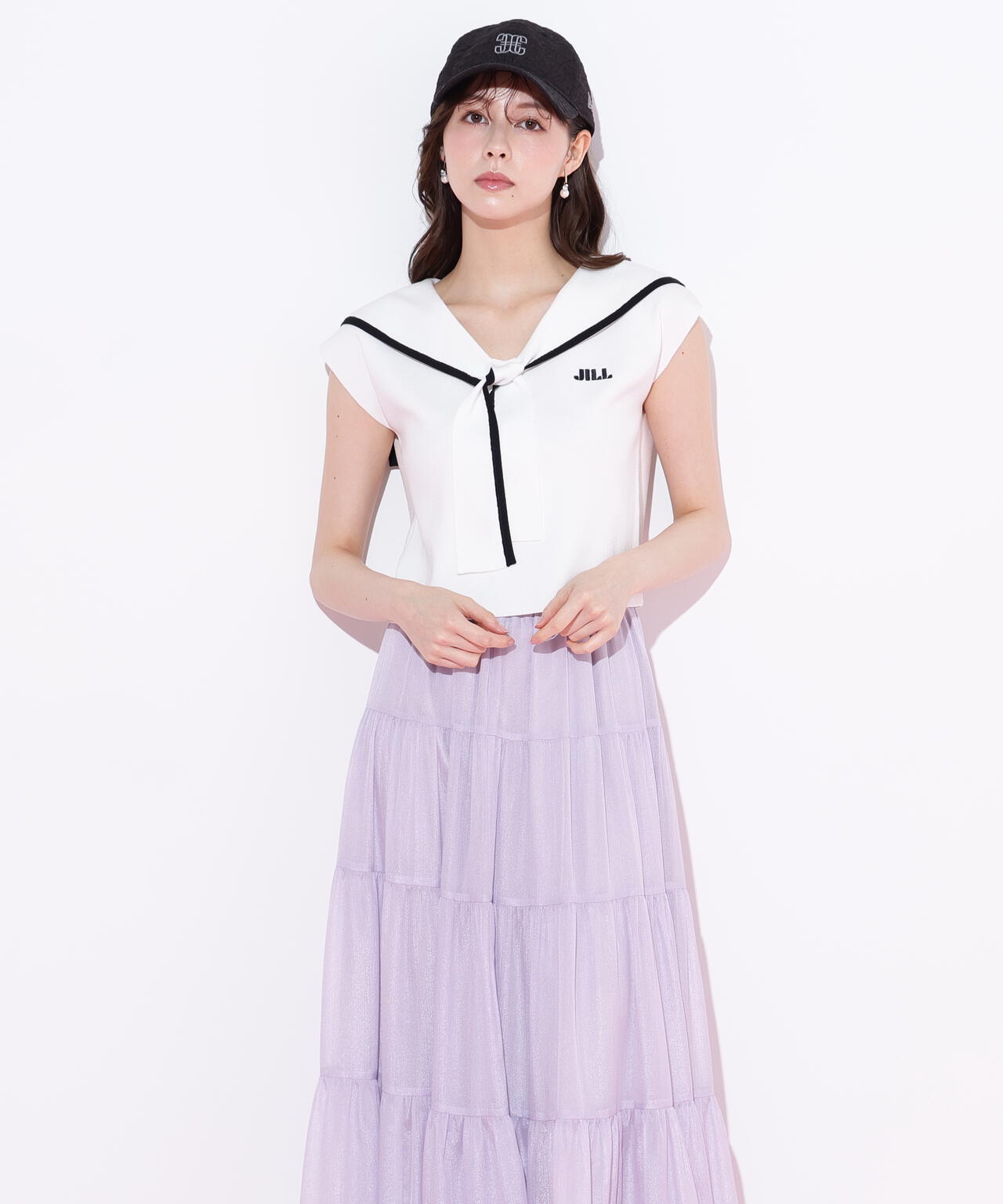 ビッグカラー配色ニット