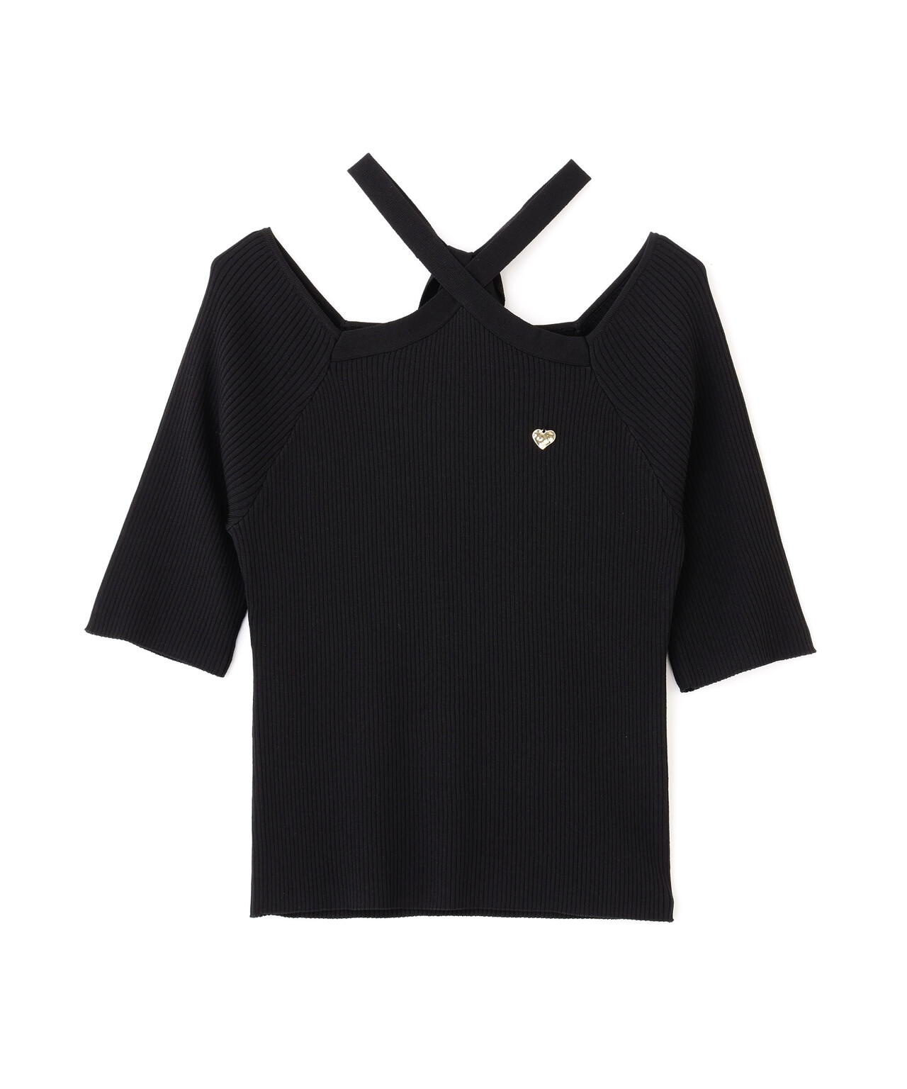 ホルターネックニットトップス