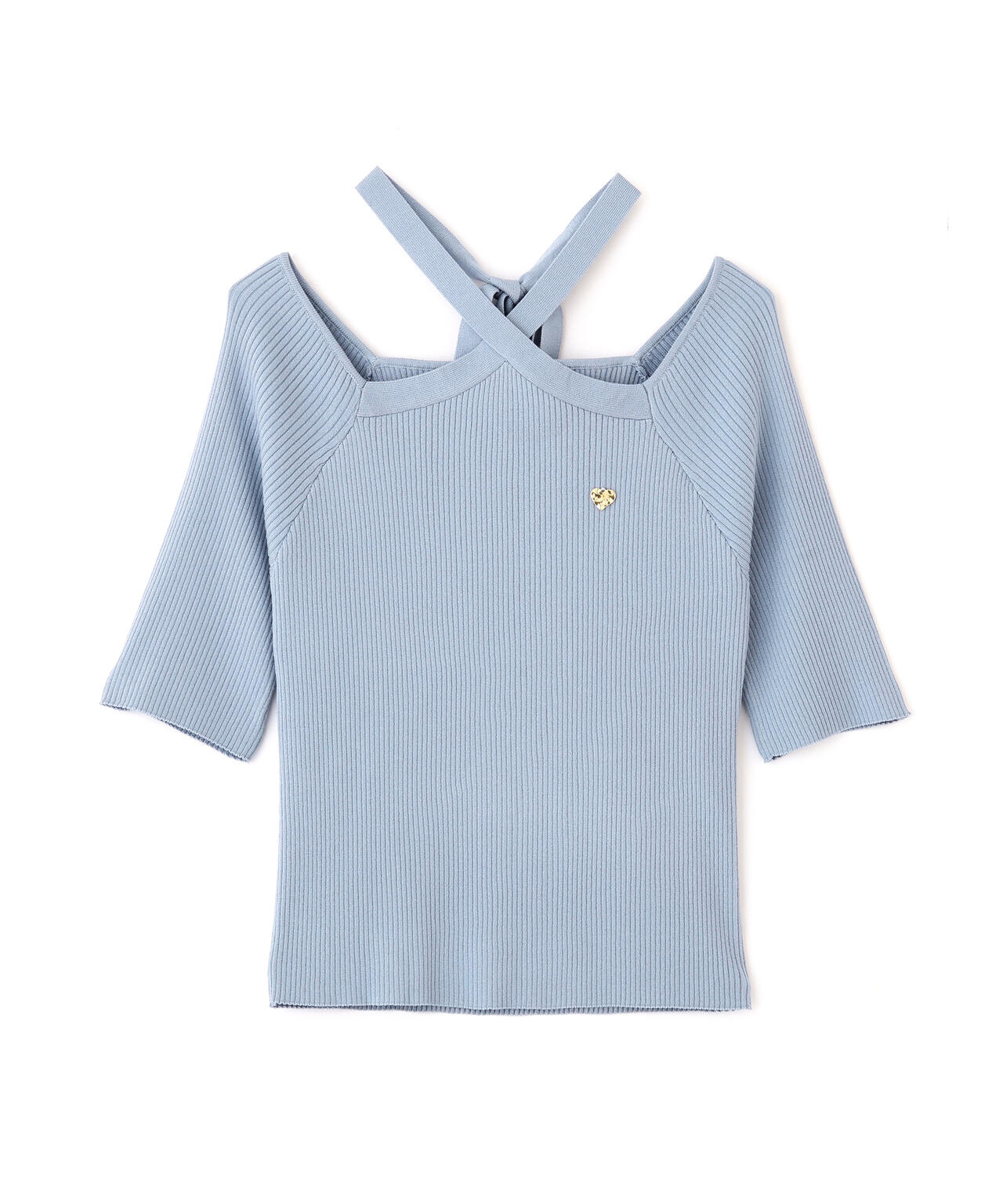 ホルターネックニットトップス