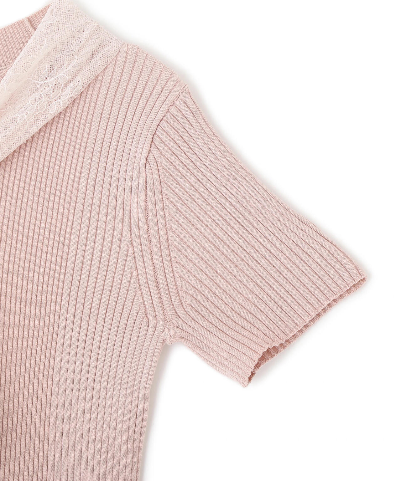 レーススカーフ付ニットトップス