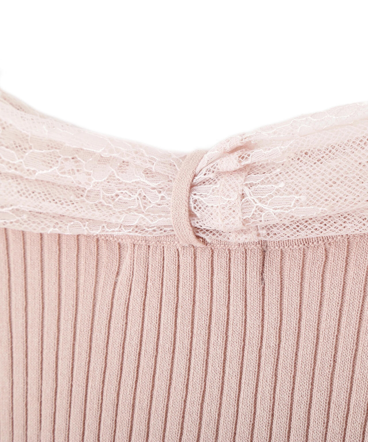 レーススカーフ付ニットトップス