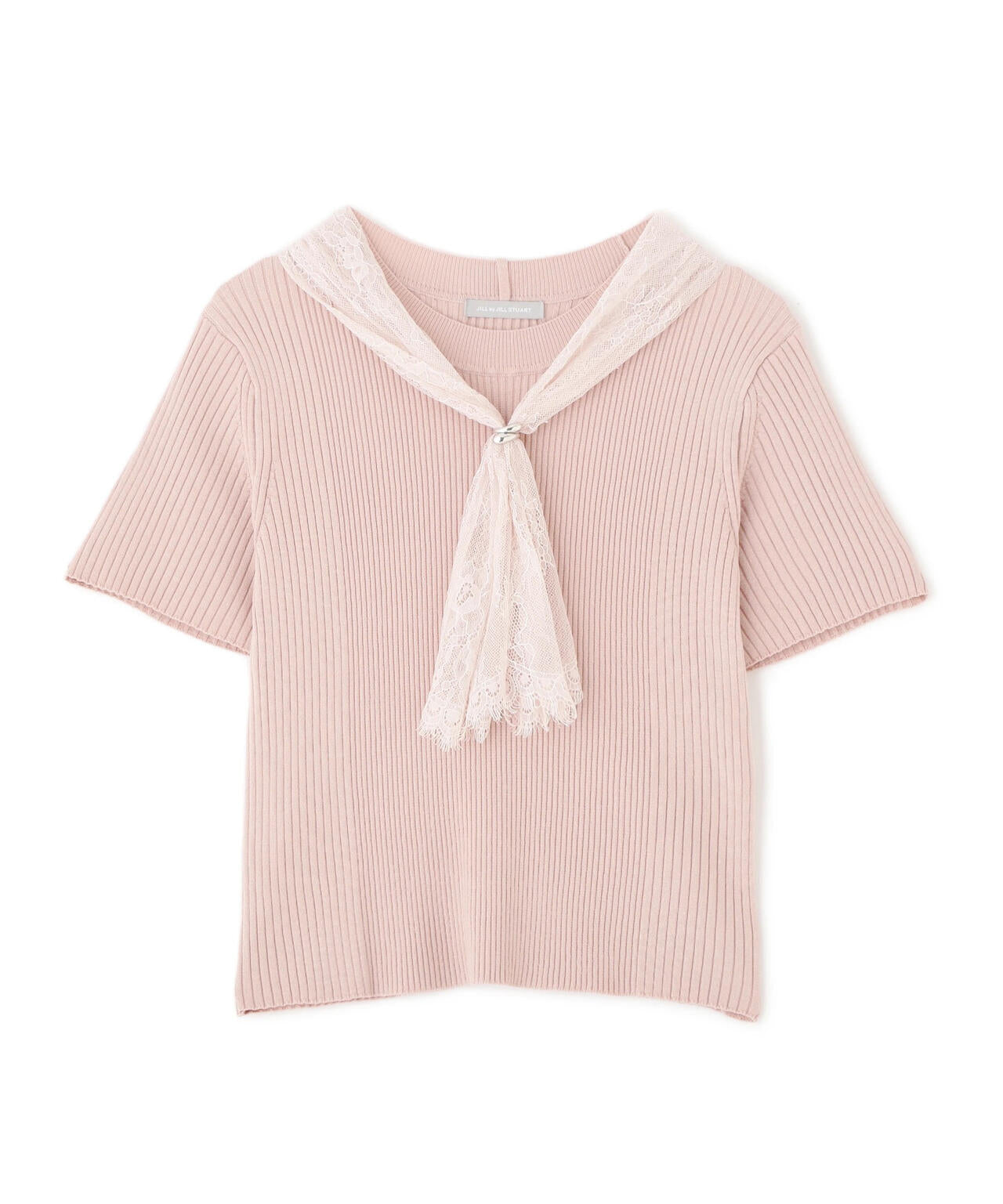 レーススカーフ付ニットトップス