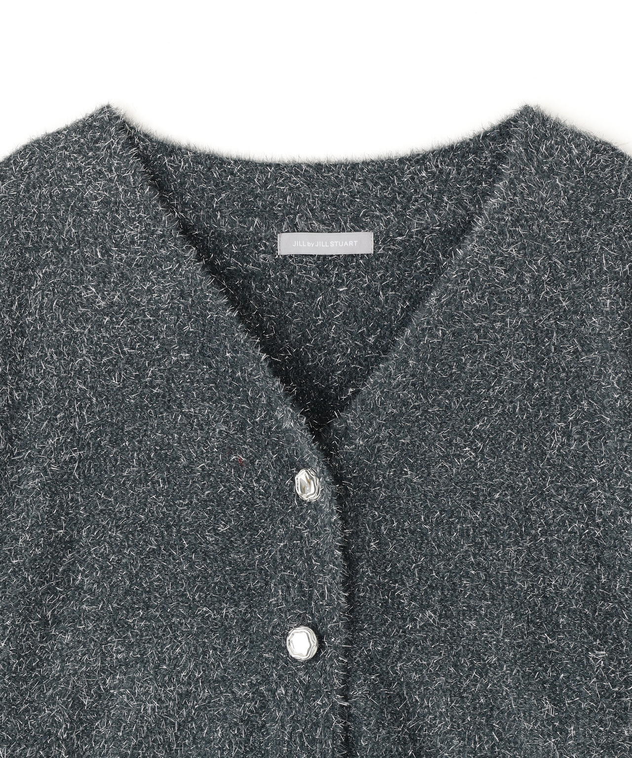 ラメフェザー半袖カーディガン