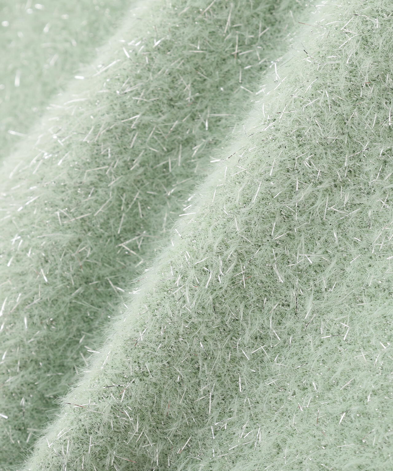 ラメフェザー半袖カーディガン