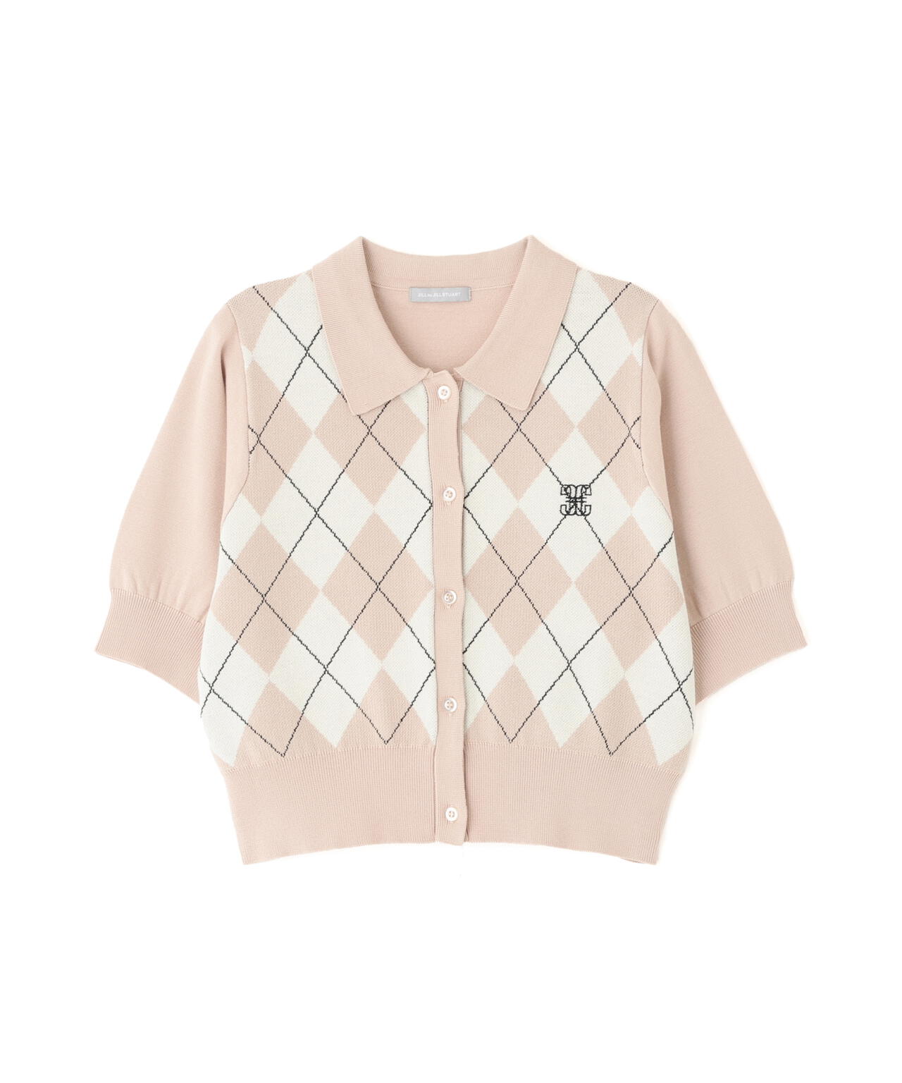 ポロ衿アーガイルニット