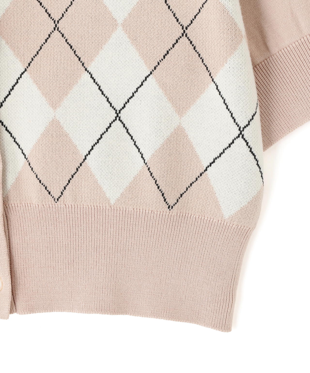 ポロ衿アーガイルニット